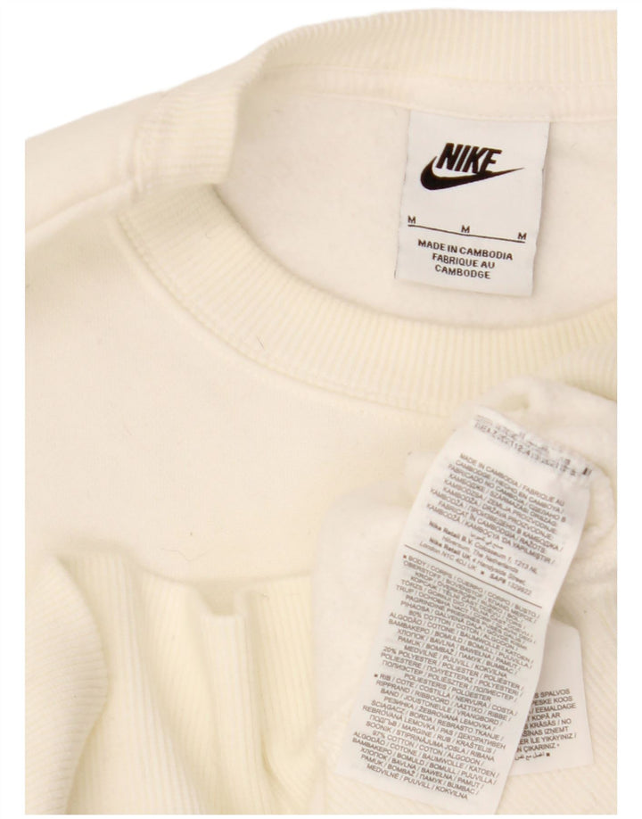NIKE Sweat-shirt court surdimensionné pour femme UK 14 en coton blanc moyen