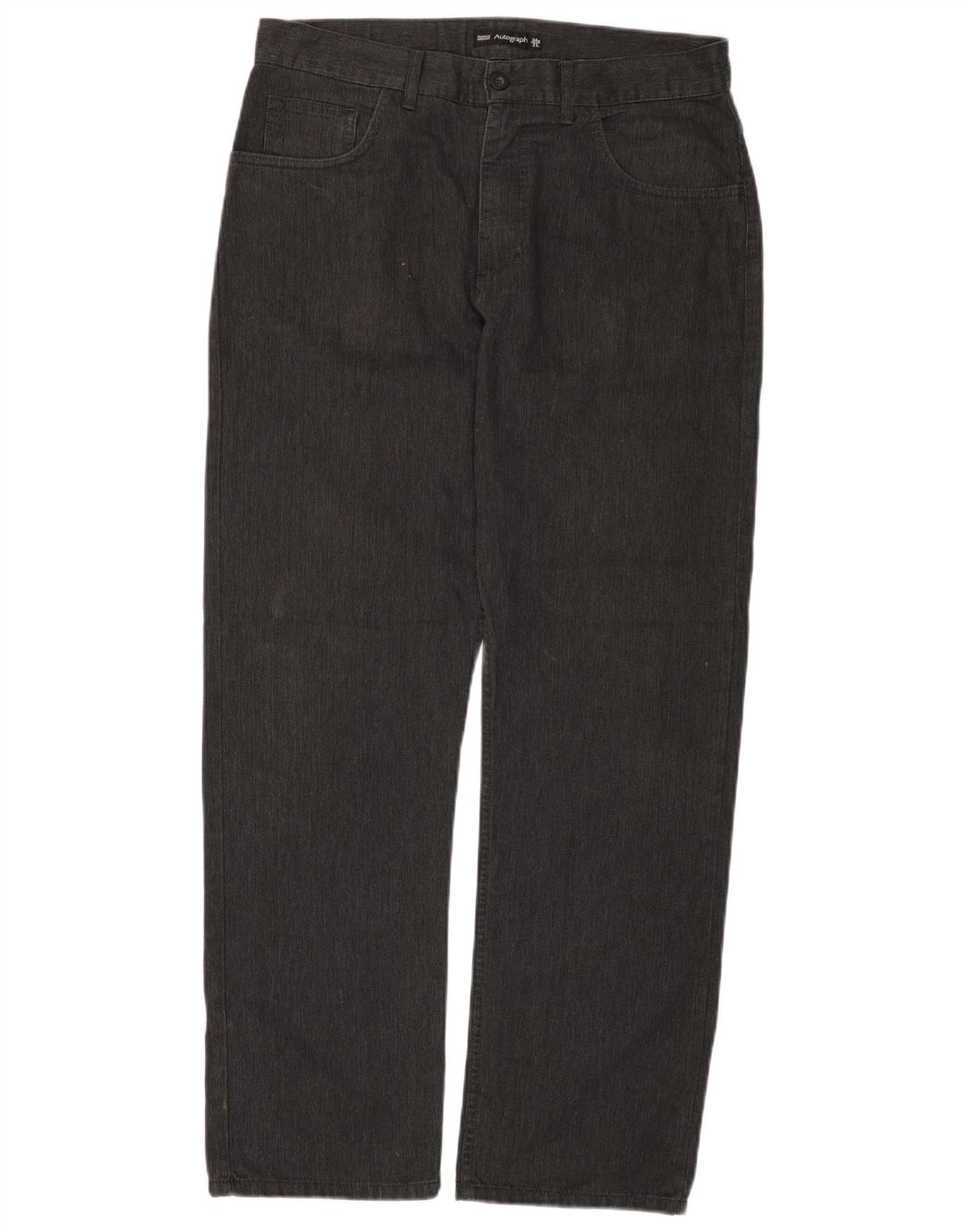 Marks & Spencer Pantalon décontracté droit pour homme W34 L31 Gris chevrons