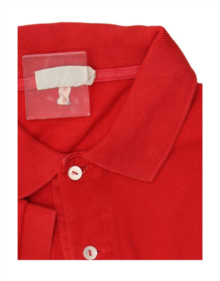 LACOSTE Mens Polo Shirt Size 3 Small Red Cotton