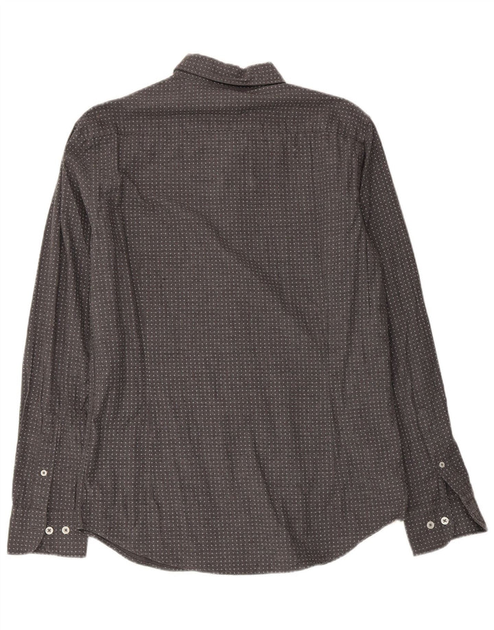 Massimo Dutti Chemise Homme Gris Moyen Géométrique Coton