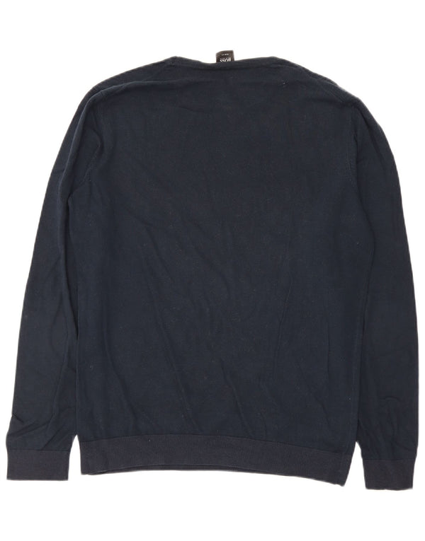 Hugo Boss Pull ras du cou pour homme, grand bleu marine