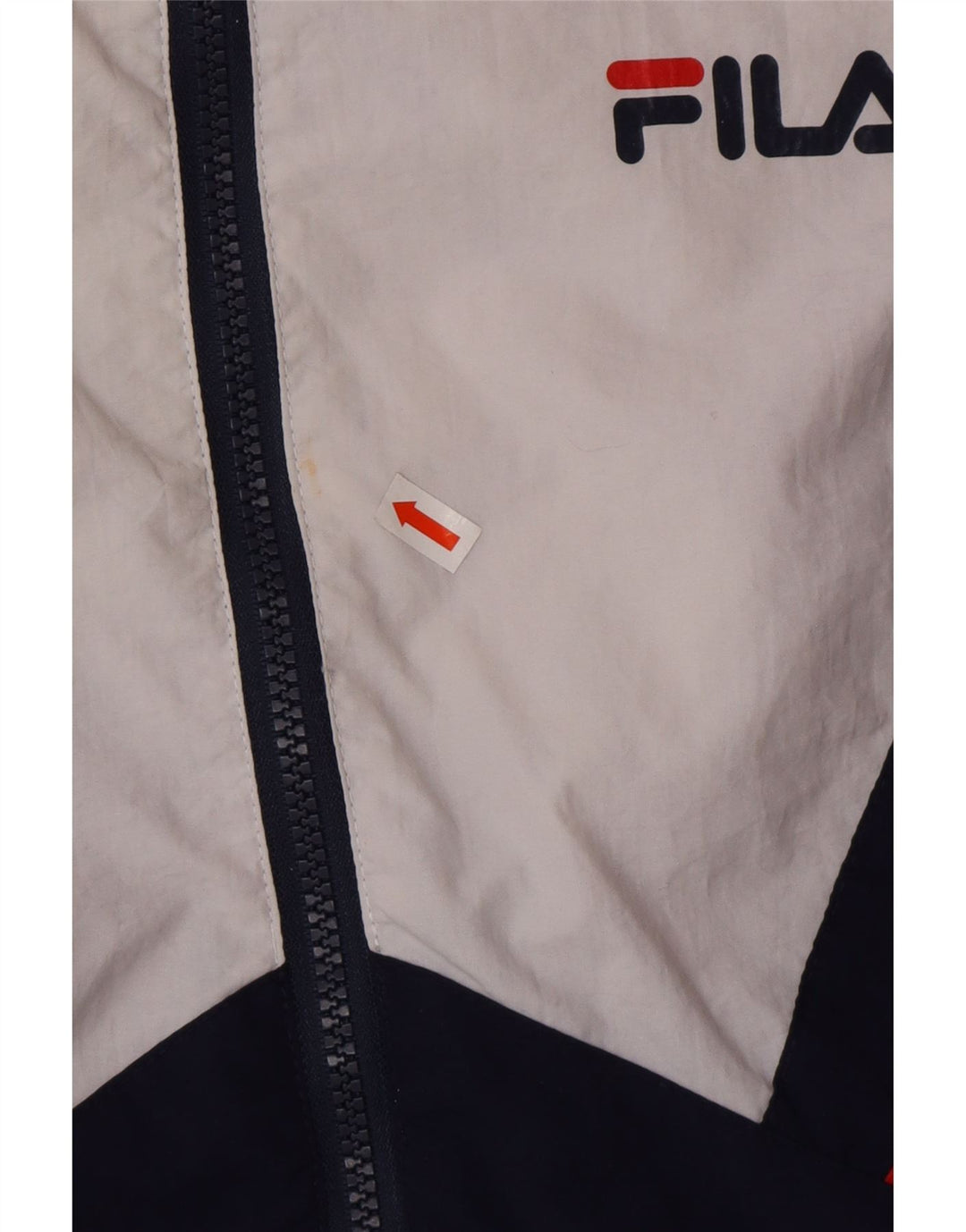 FILA Veste de survêtement surdimensionnée pour femme UK 6 XS Bleu marine Colourblock