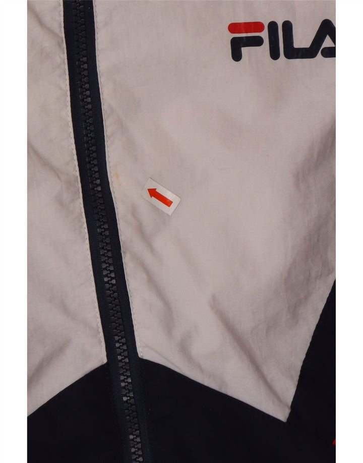 FILA Veste de survêtement surdimensionnée pour femme UK 6 XS Bleu marine Colourblock