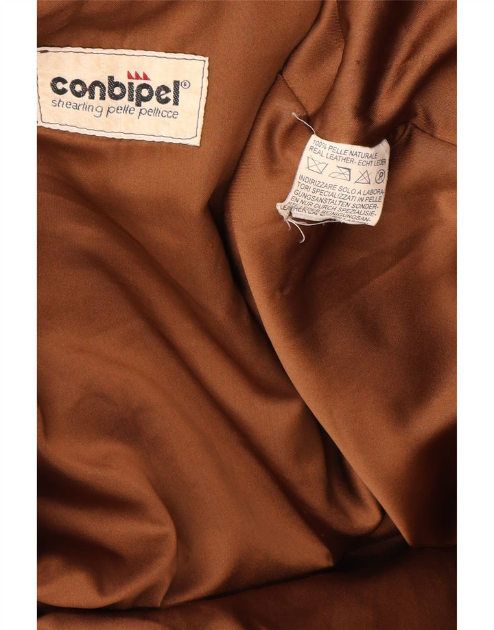 Conbipel Manteau en cuir pour femme UK 14 Grand cuir marron