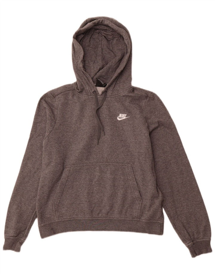 NIKE Pull à capuche pour femme UK 14 Coton gris moyen