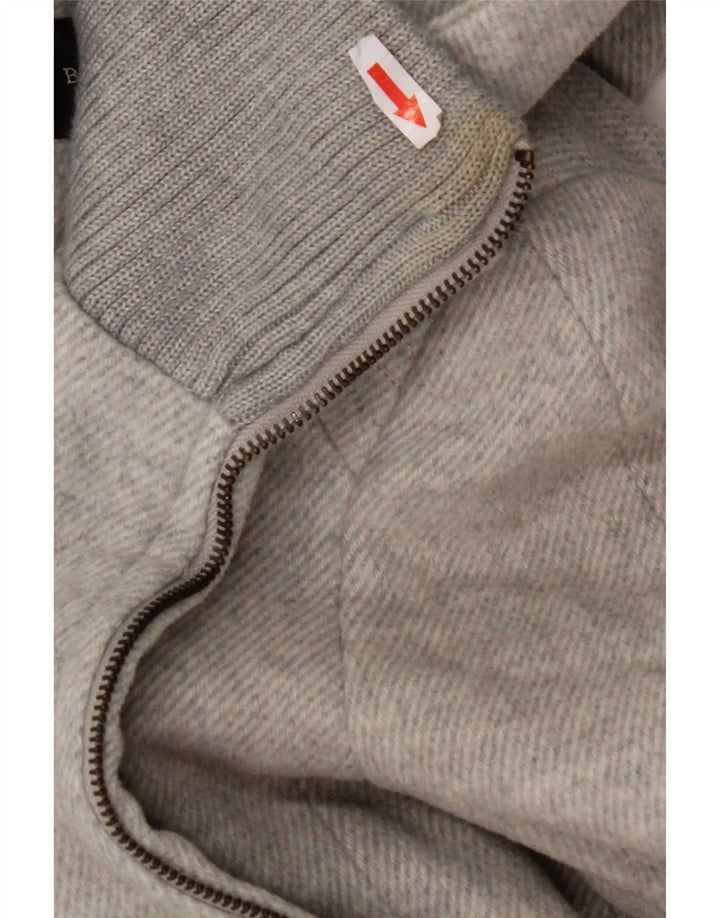 Zara Manteau à capuche pour femme UK 12 Acrylique gris moyen