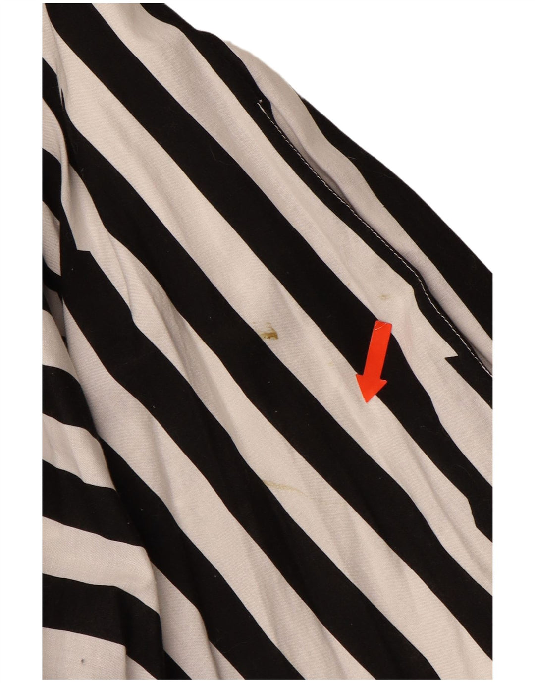 VINTAGE Robe A-Line Femme UK 12 Moyen Noir Rayé