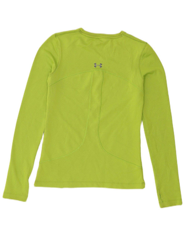 Under Armour Cold Gear Top Manches Longues UK 12 Femme Vert Moyen Polyester