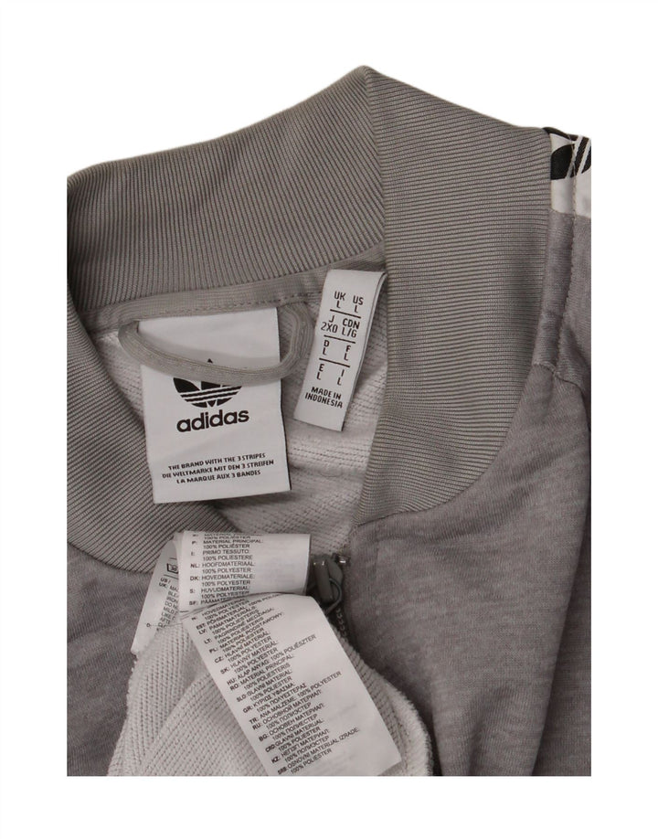 ADIDAS Veste de survêtement graphique pour hommes, grand, gris, color block, polyester