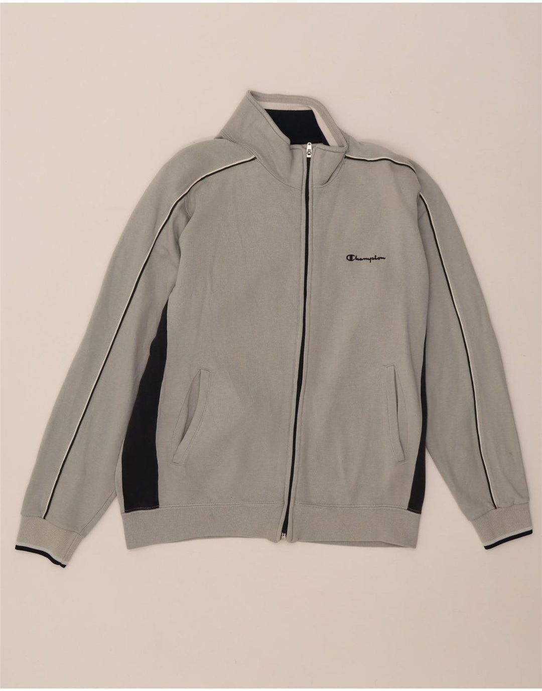 CHAMPION Veste de Survêtement Homme Petit Gris Colorblock Coton