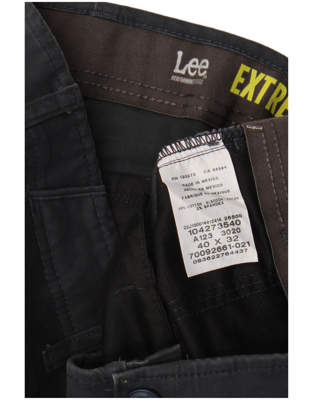 LEE Pantalon Chino Droit Homme Extreme Motion W40 L32 Bleu Marine Coton