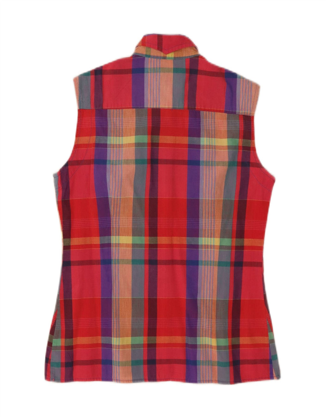 Invicta Chemise sans manches pour femme UK 12 Coton à carreaux multicolore moyen