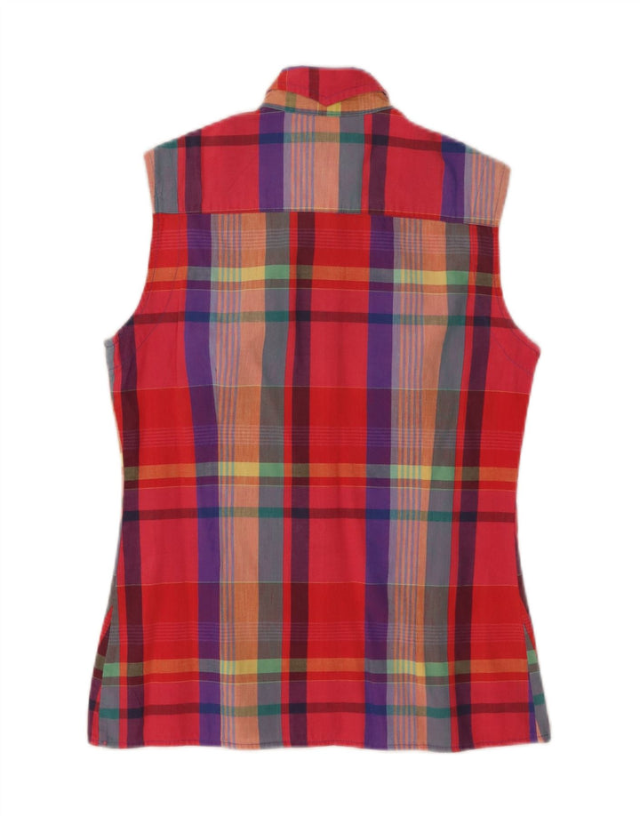 Invicta Chemise sans manches pour femme UK 12 Coton à carreaux multicolore moyen