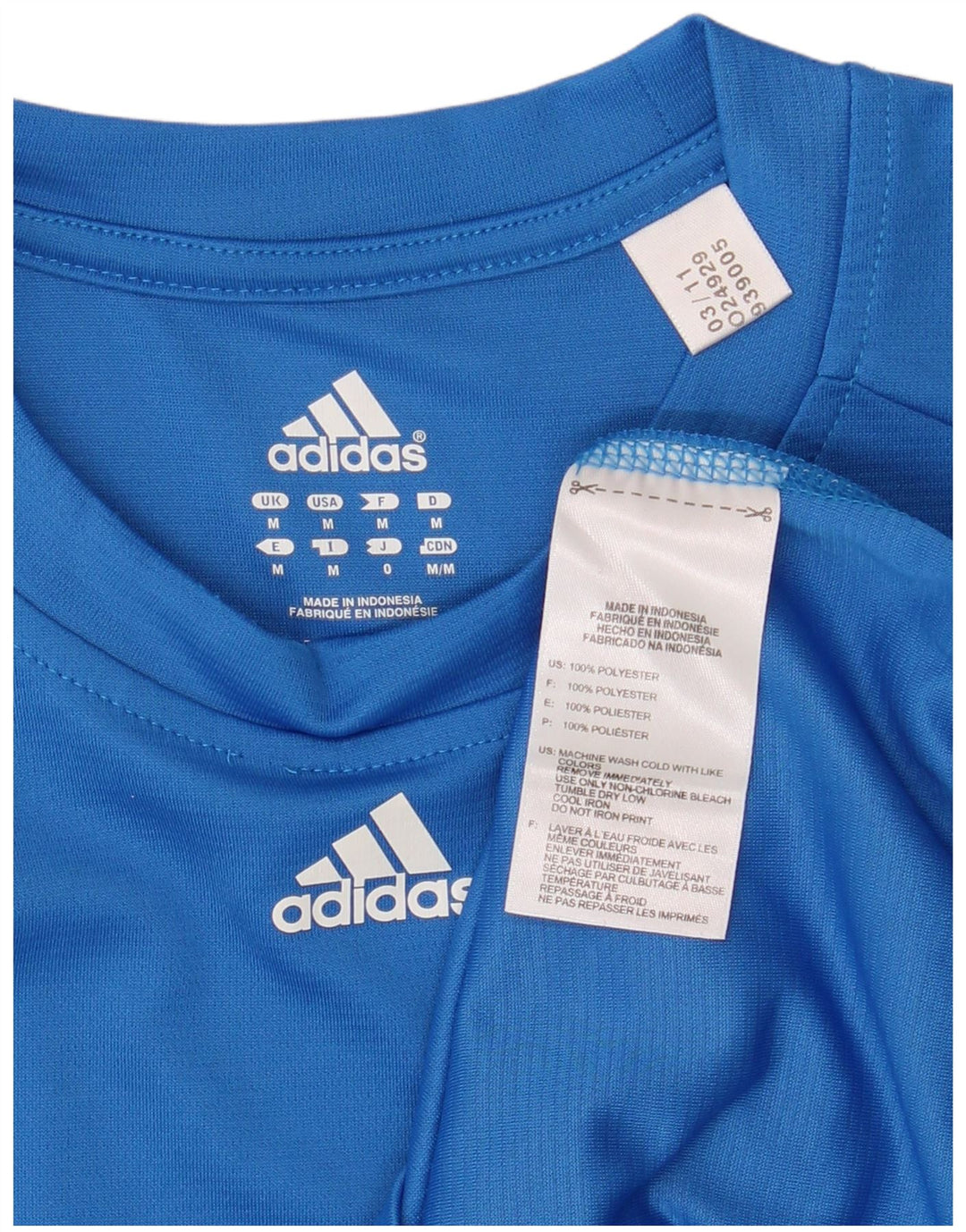 ADIDAS T-Shirt Homme Bleu Moyen Polyester