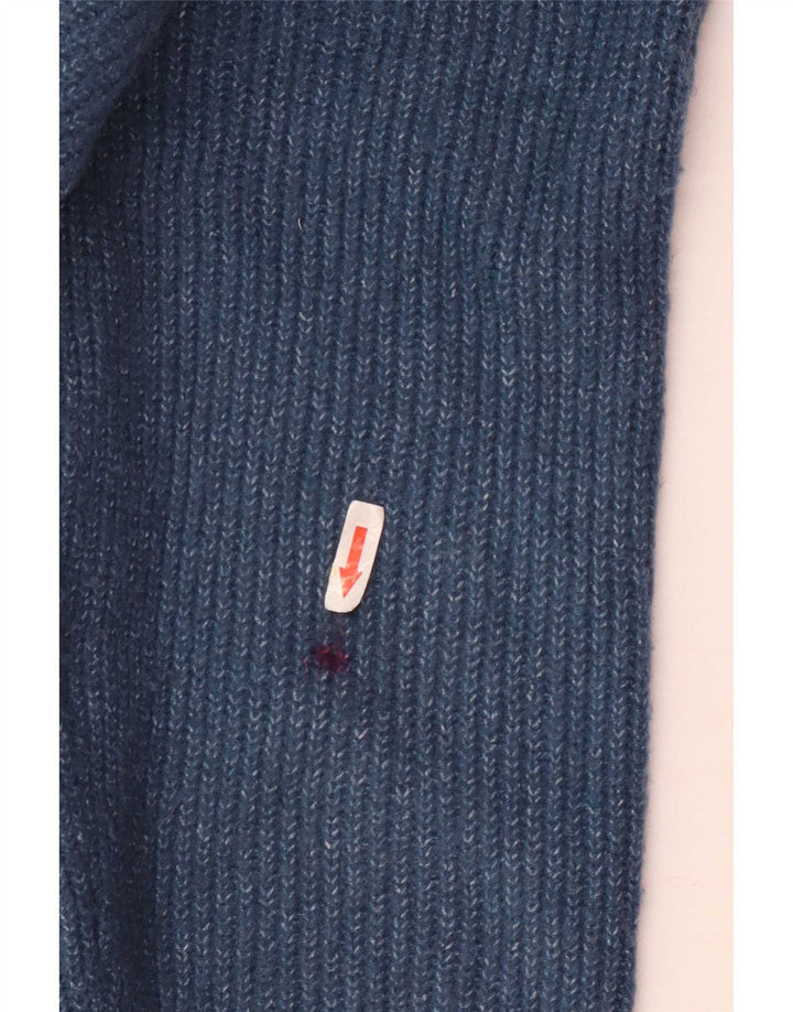 Zara Pull surdimensionné à col en V pour femme UK 14 Bleu moyen Polyester