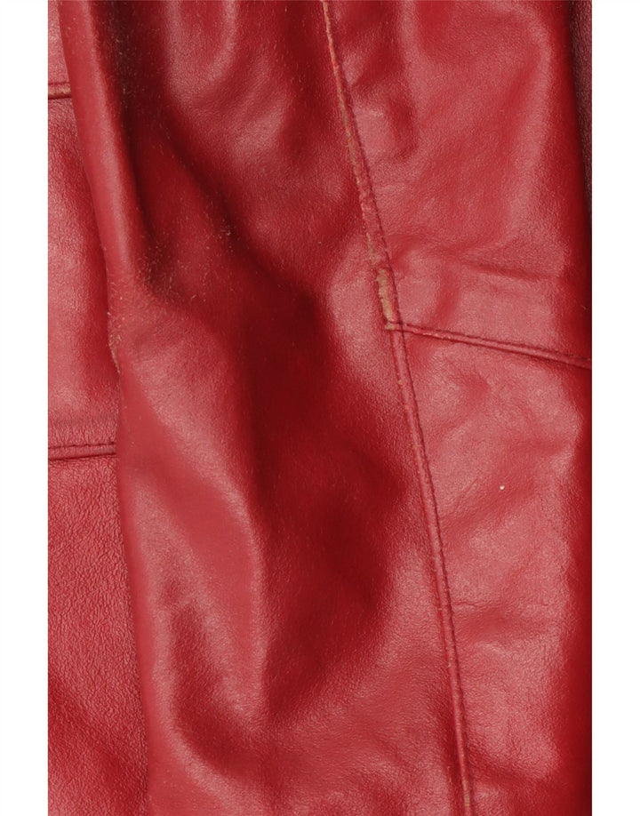 manteau en cuir femme vintage UK 18 XL Cuir Rouge