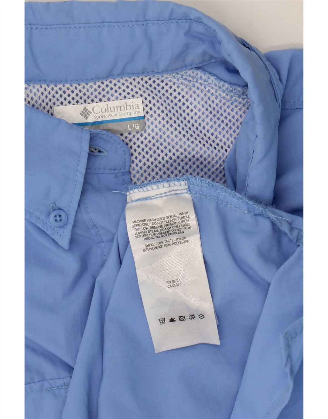 Columbia Surchemise à manches courtes pour femme Large Bleu Nylon