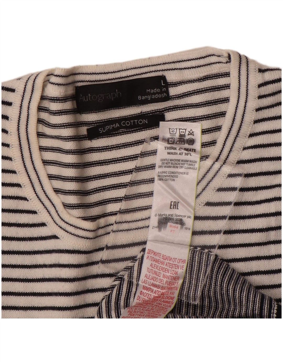 Marks & Spencer Pull à col rond autographe pour femme UK 16 Large Blanc