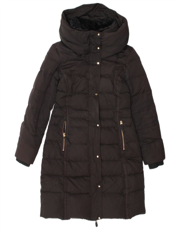 Zara Manteau rembourré pour femme UK 10 Small Noir Polyester