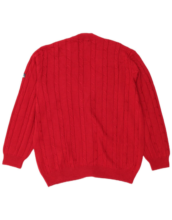 NAVIGARE Cardigan Homme Pull XL Rouge Laine Mérinos