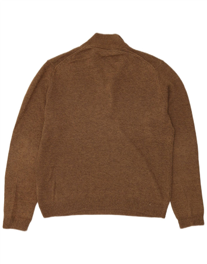 Massimo Dutti Pull à col zippé pour homme en lin marron Taille L