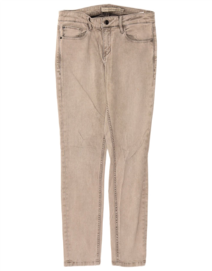 CALVIN KLEIN Jean Slim Femme W30 L30 Gris Coton