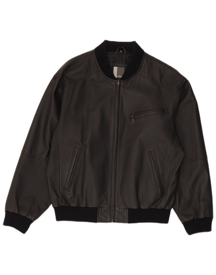 Henry Morell Veste en cuir bomber pour homme EU 48 Cuir noir moyen