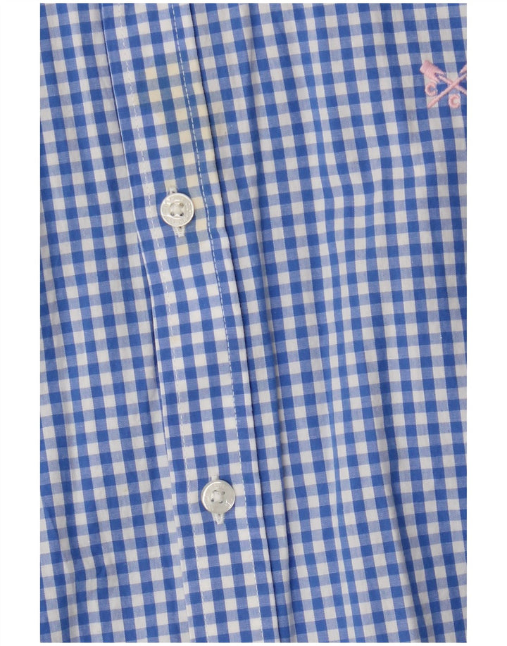 Crew Clothing Chemise classique pour homme en coton vichy bleu moyen