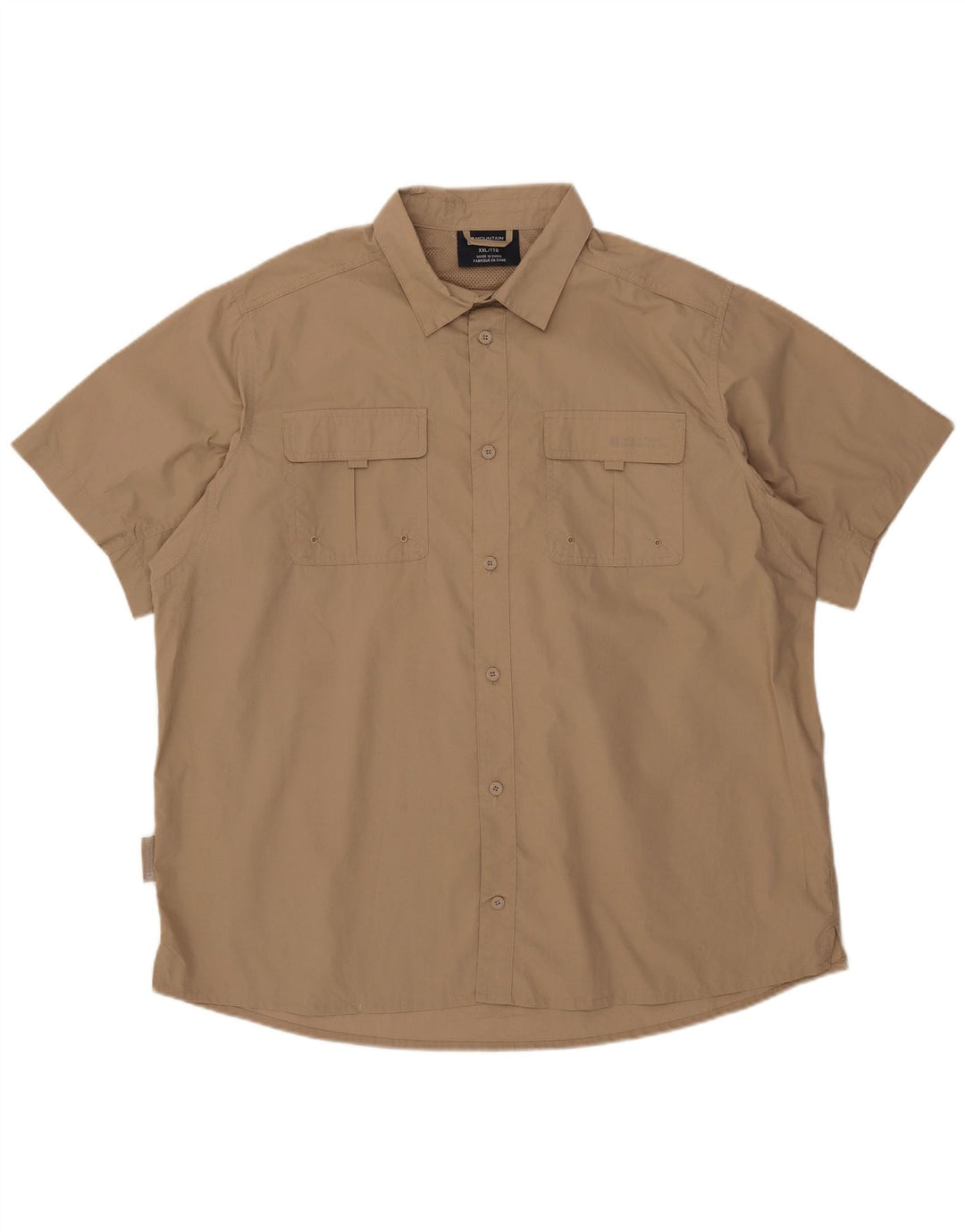 Mountain Warehouse Chemise à manches courtes pour homme 2XL Beige Polyester