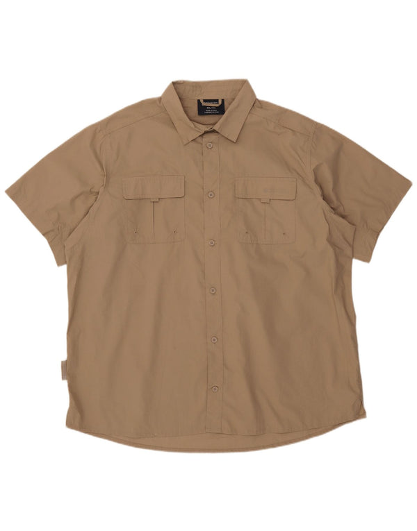 Mountain Warehouse Chemise à manches courtes pour homme 2XL Beige Polyester