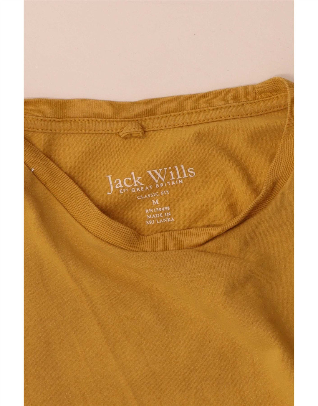 Jack Wills T-Shirt Coupe Classique Homme Jaune Moyen Coton