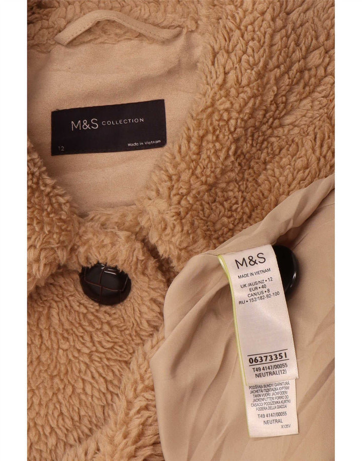 Marks & Spencer Manteau Teddy Bear pour femme UK 12 Polyester beige moyen