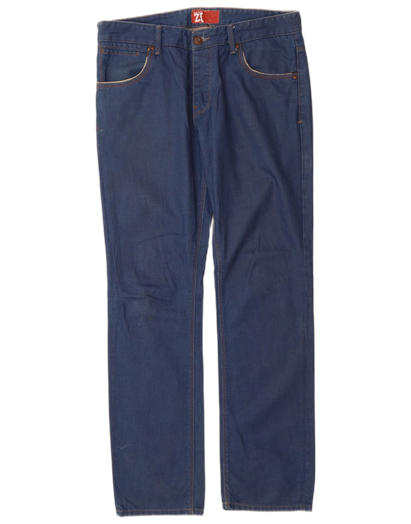 Zara Mens Slim Jeans EU 44 Large W34 L32 Blue Cotton