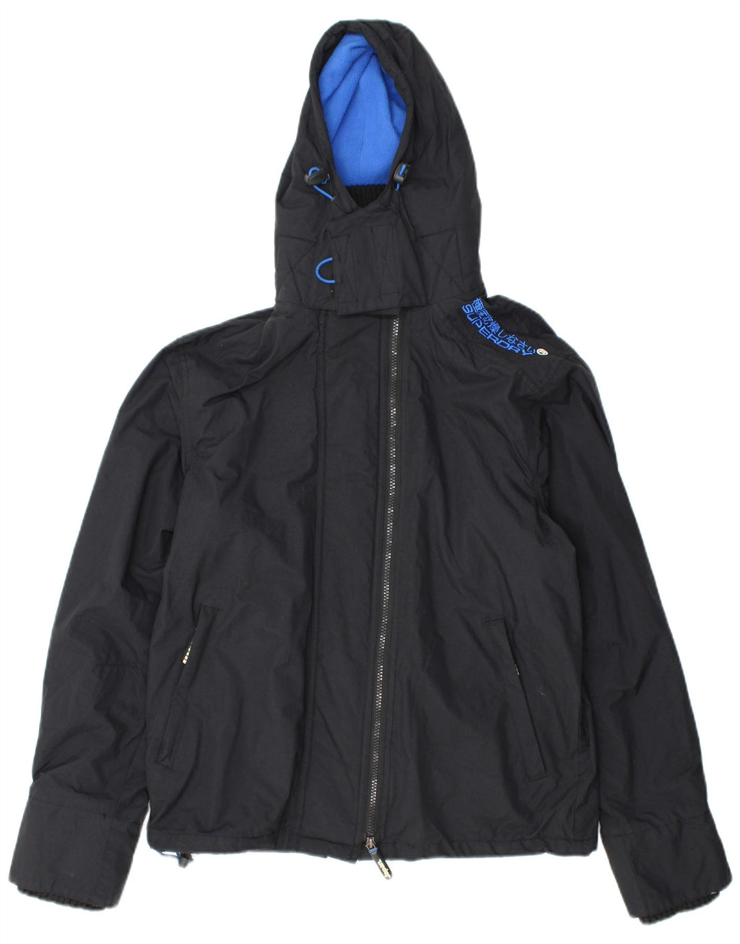 SUPERDRY Veste coupe-vent graphique pour femme UK 14 Medium Noir