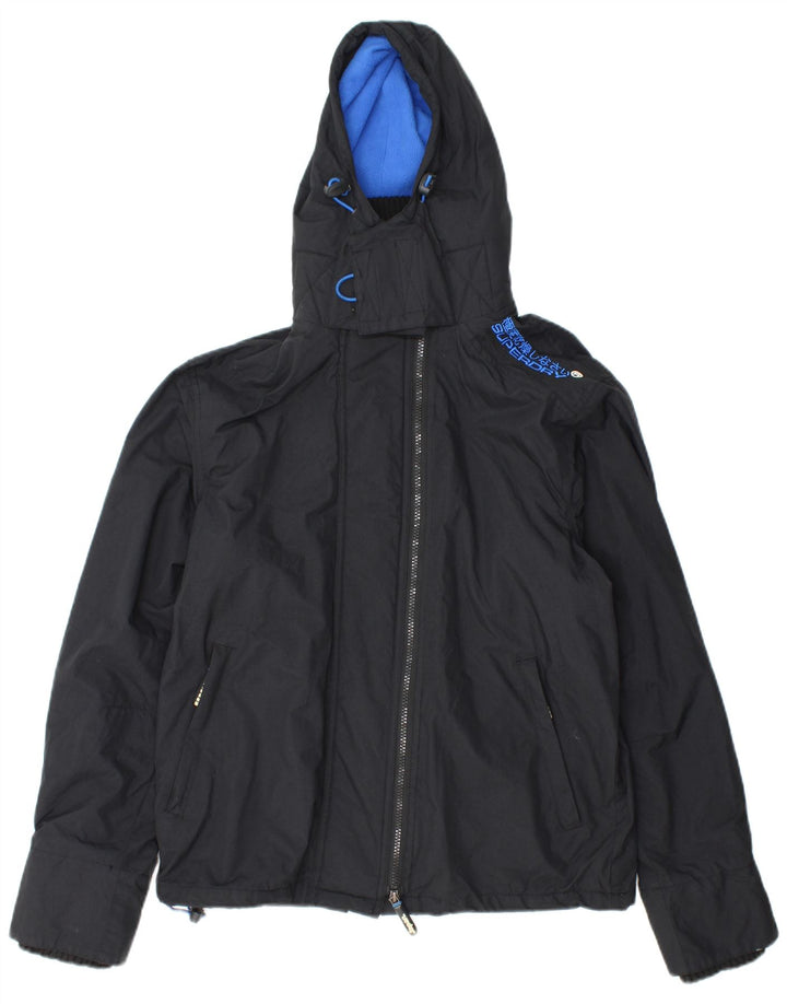 SUPERDRY Veste coupe-vent graphique pour femme UK 14 Medium Noir