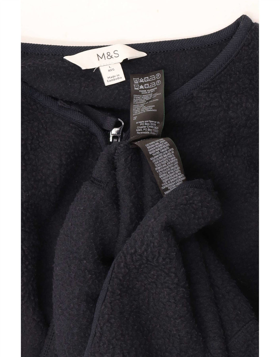 Marks & Spencer Veste polaire pour femme UK 16 Large Bleu marine Polyester