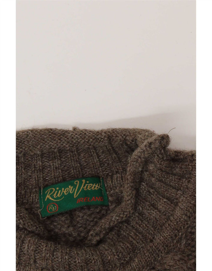 vintage Mens Turtle Neck Jumper Pull XL Marron