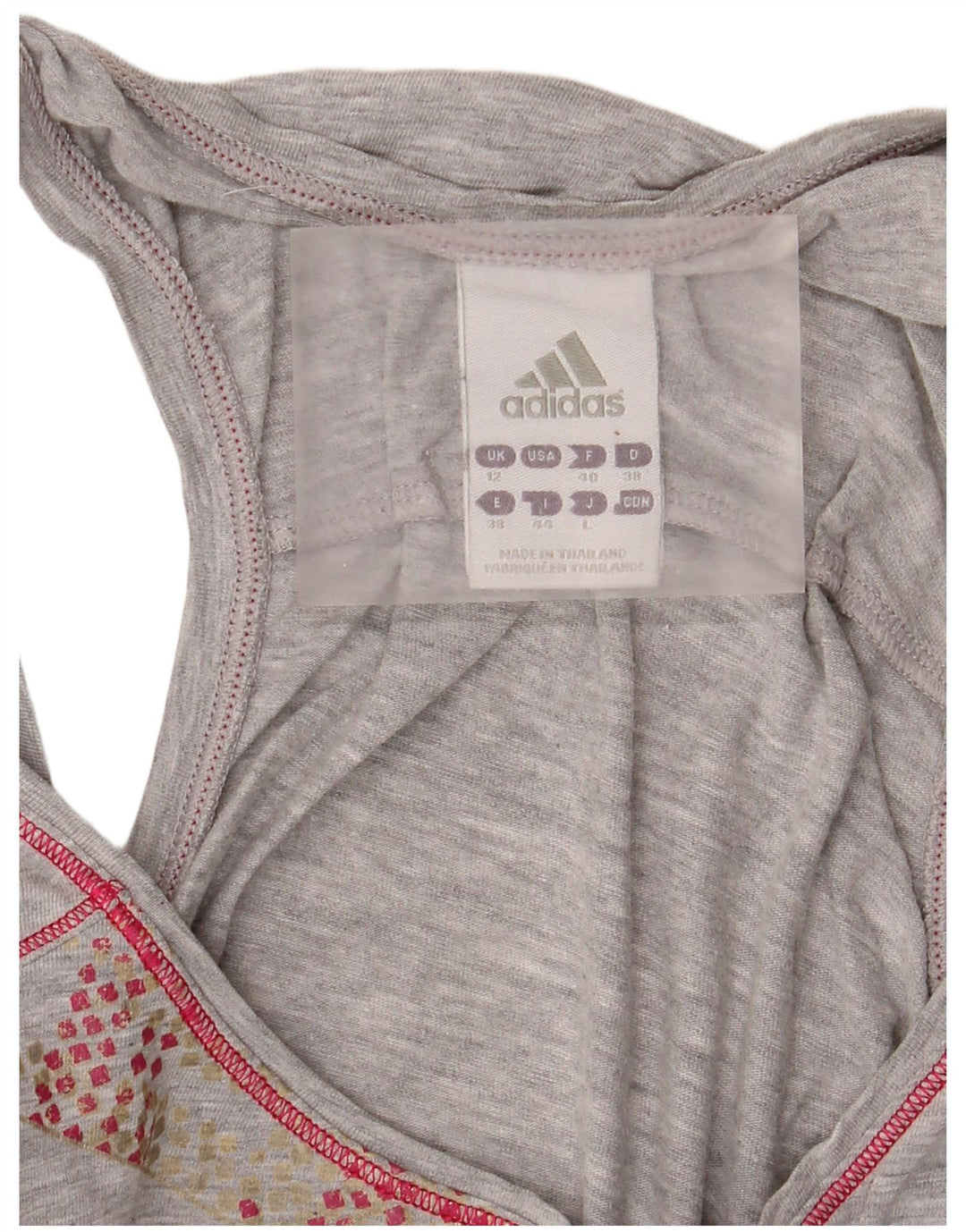Adidas Débardeur graphique pour femme UK 12 Gris moyen moucheté