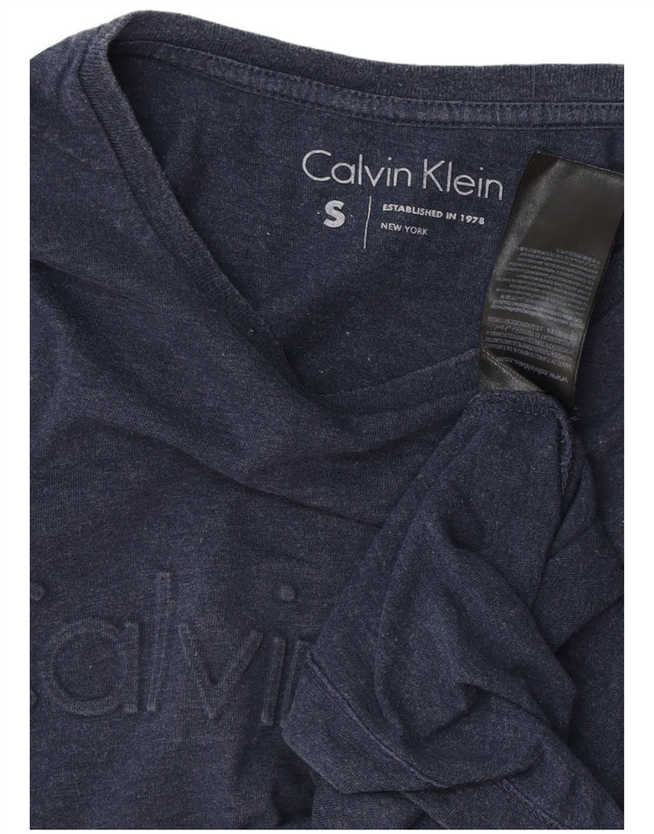 CALVIN KLEIN Haut graphique à manches longues pour homme en coton bleu marine Small