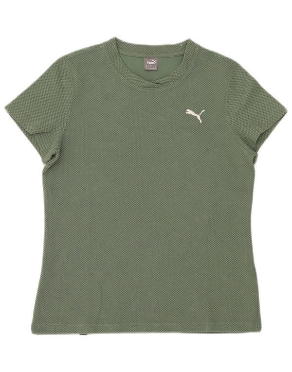 Puma T-shirt pour femme en coton vert moyen UK 12
