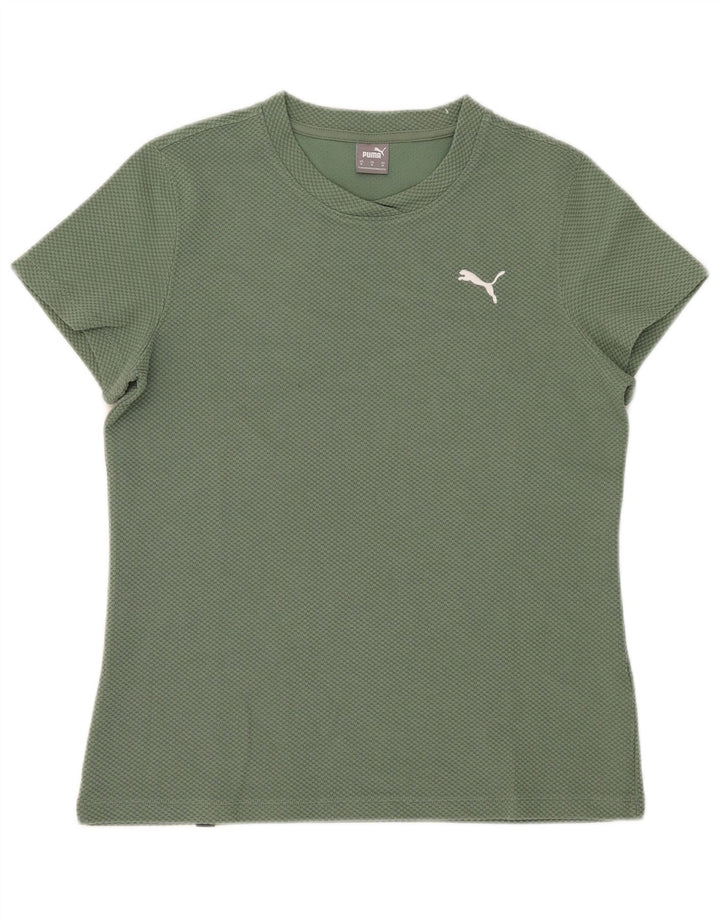 Puma T-shirt pour femme en coton vert moyen UK 12