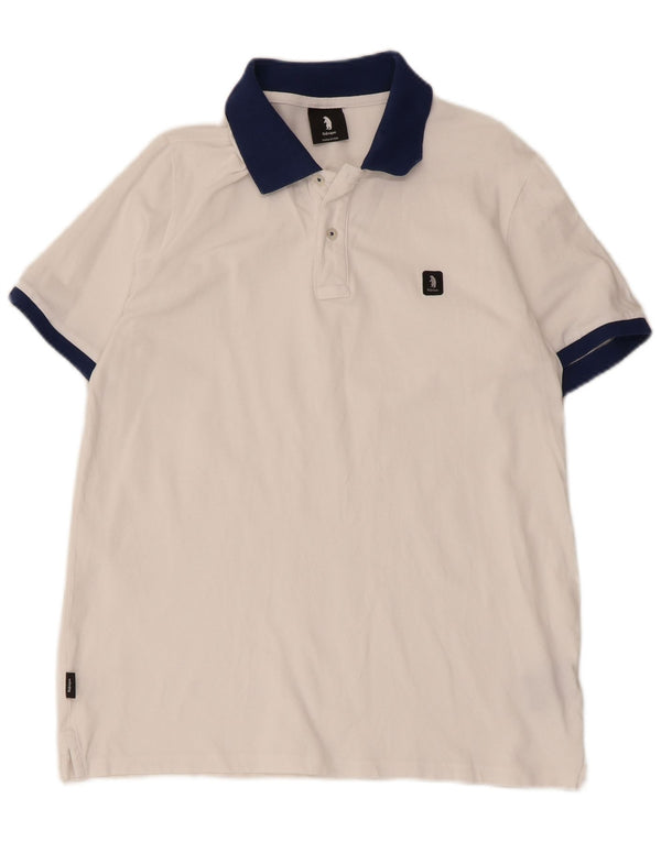 Refrigue Polo Homme Petit Blanc Colorblock Coton
