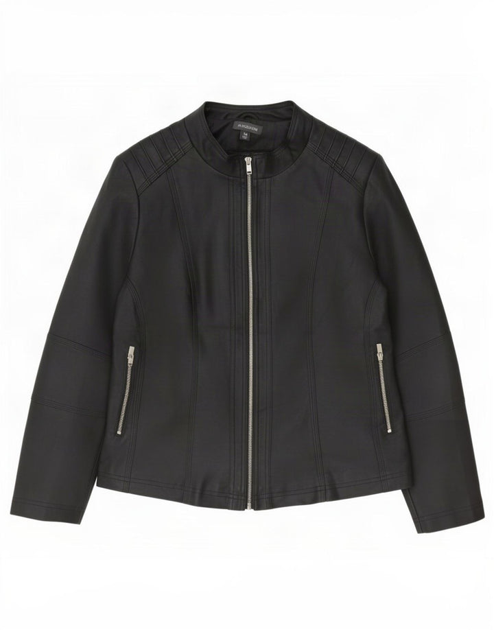 Marks & Spencer Veste de motard autographe pour femme UK 14 Large Noir