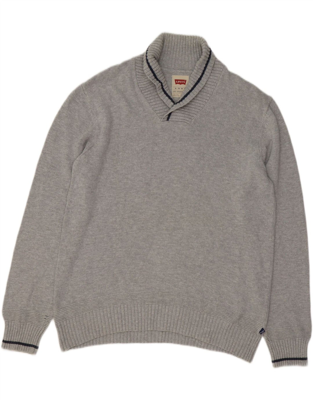LEVI'S Mens Shawl Neck Jumper Sweater XL Grey