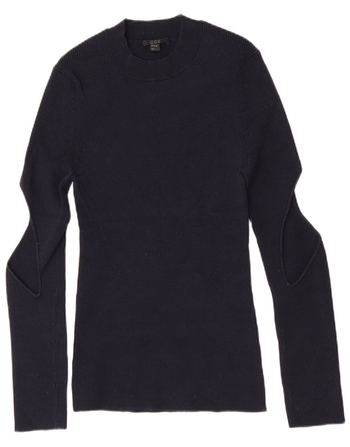 Cos Pull col roulé pour femme UK 12 Bleu marine moyen Coton