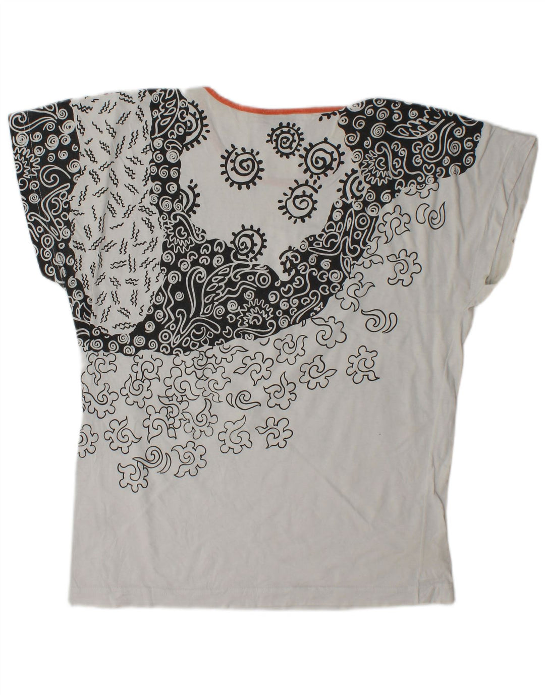 Fila T-Shirt Femme Top IT 44 Medium Blanc Paisley