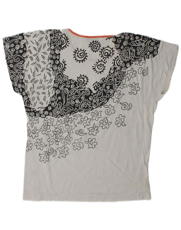 Fila T-Shirt Femme Top IT 44 Medium Blanc Paisley