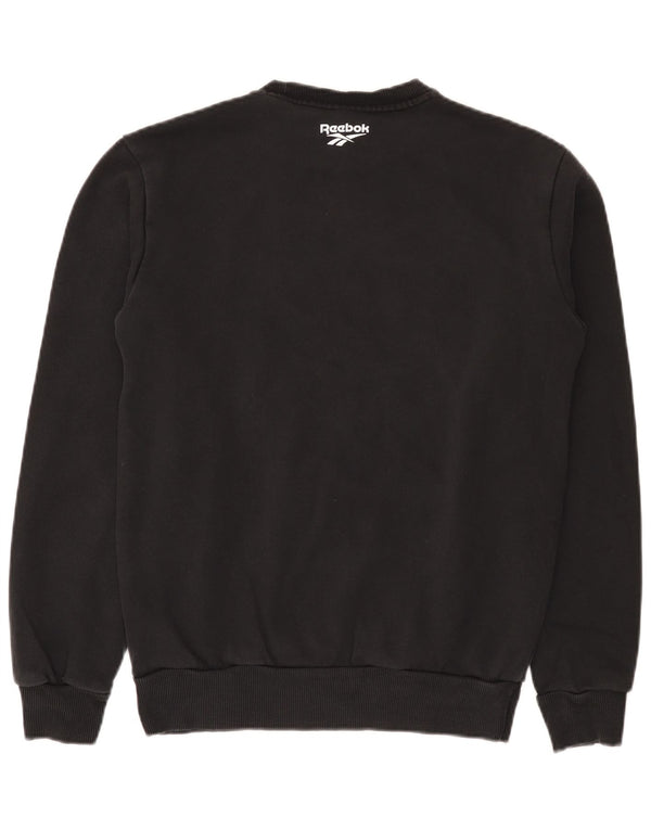 Reebok Sweat-shirt graphique pour homme en coton noir Small