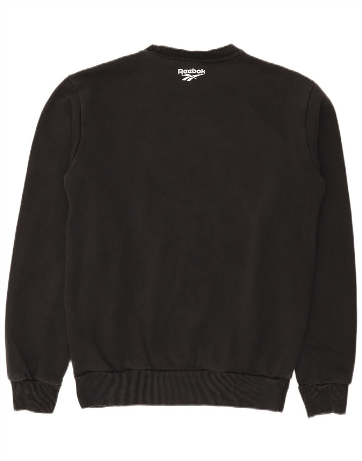 Reebok Sweat-shirt graphique pour homme en coton noir Small