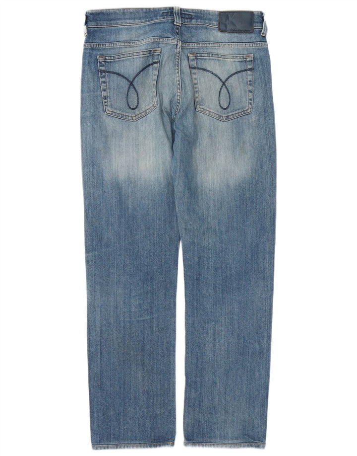 CALVIN KLEIN Jean Slim Effet Déchiré W34 L30 Homme Bleu